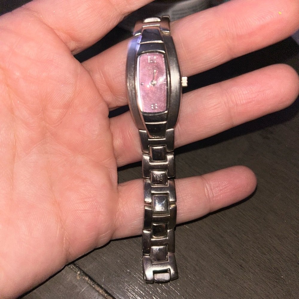 Silver and Pink Panama Jack Women's Watch